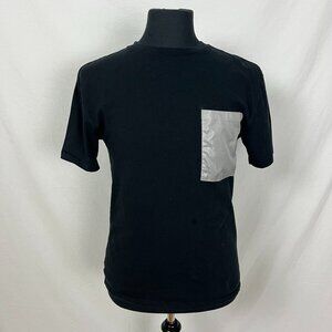Pacsun Black Silver Pocket Crewneck Basic T Shirt Size S